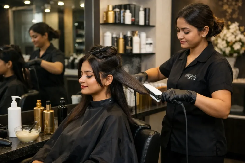 Hair Smoothening & Keratin in Faridabad Shine Salon